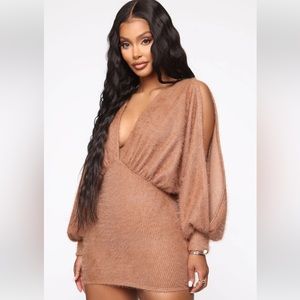 NWT Sweater Mini Dress - Mocha
